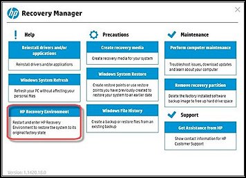 hp recovery Manager
