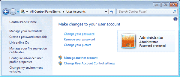 Change Windows 7 Password
