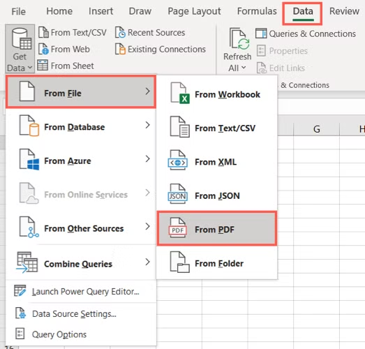 excel import data From PDF