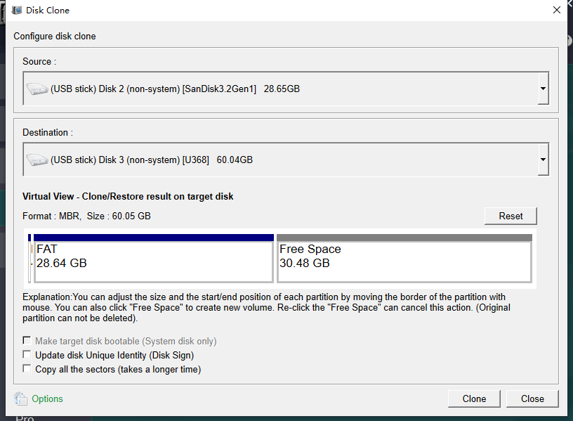 Renee Becca clone SD card with multi partition