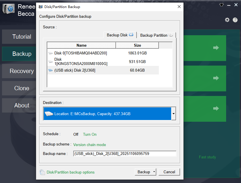 Disk backup with Renee Becca