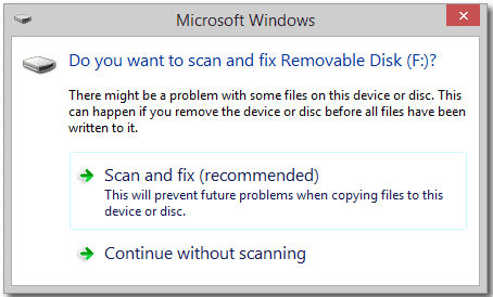 scan and repair drive in Windows