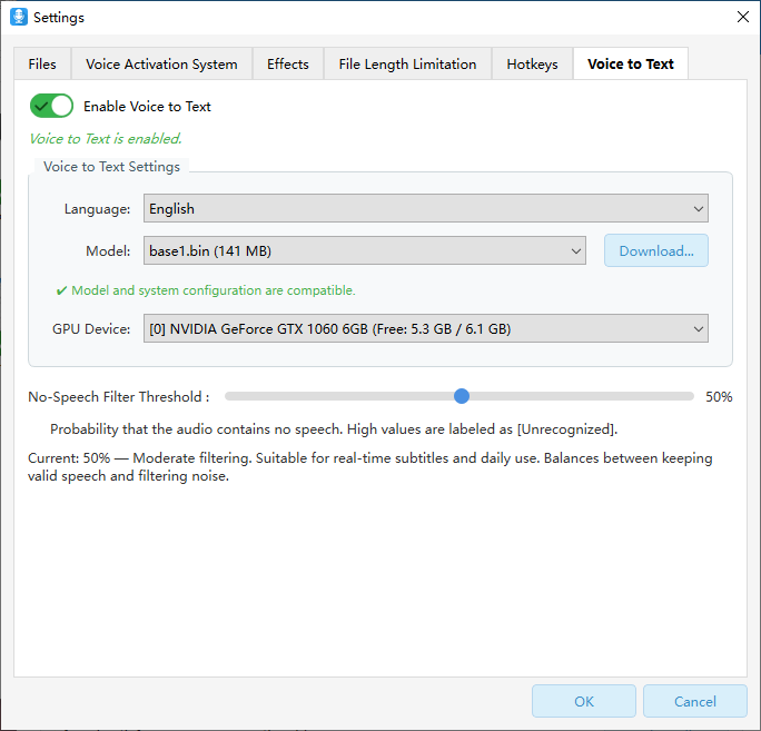 Renee Audio Recorder X-Settings
