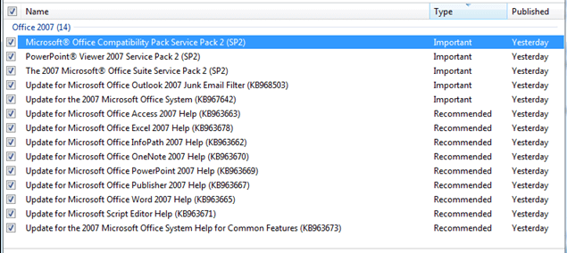 office 2007 service package