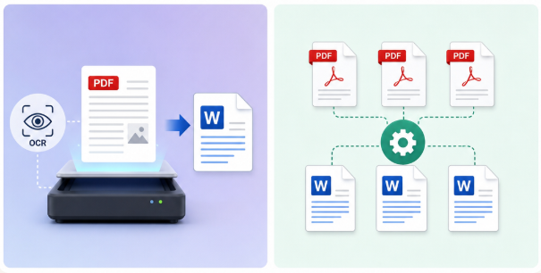 plusieurs PDF vers DOCX avec prise en charge OCR