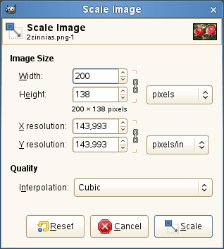 gimp image quality cubic