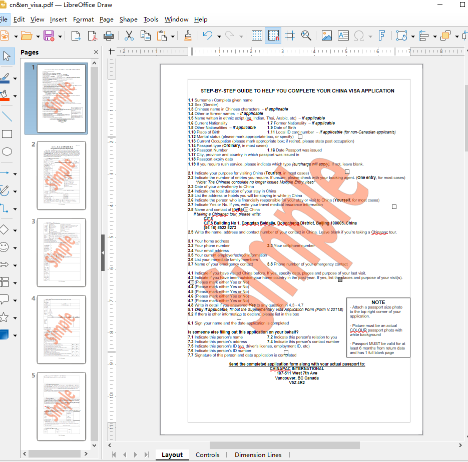 libreoffice draw delete watermark