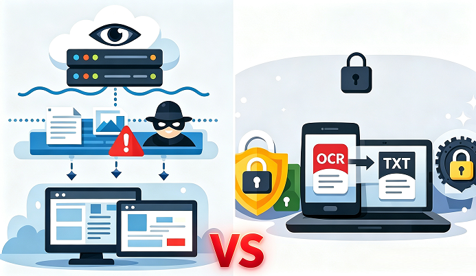 OCR عبر الإنترنت مقابل OCR دون اتصال