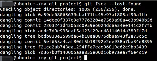 git fsck lost found command