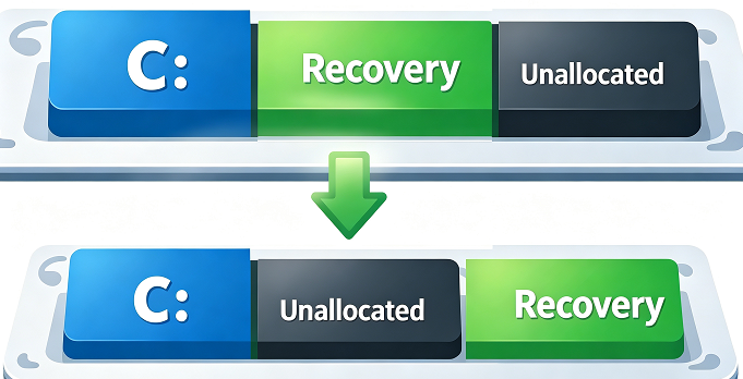 After cloning with partition adjustment