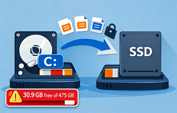 clone full c drive to larger ssd