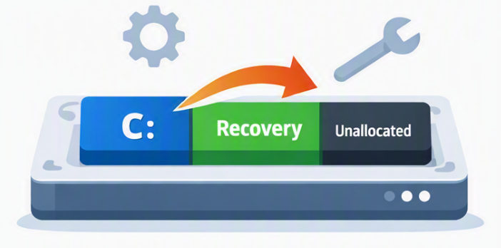 Move the recovery partition to extend the C drive