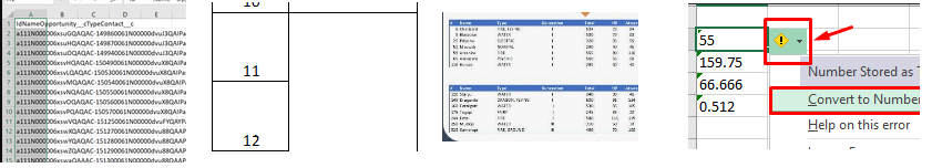 broken tables in Excel after converting from PDF file