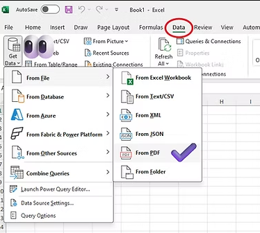 import PDF tables in Excel from PDF
