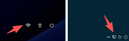 login screen network status