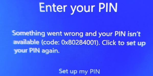 PIN something went wrong